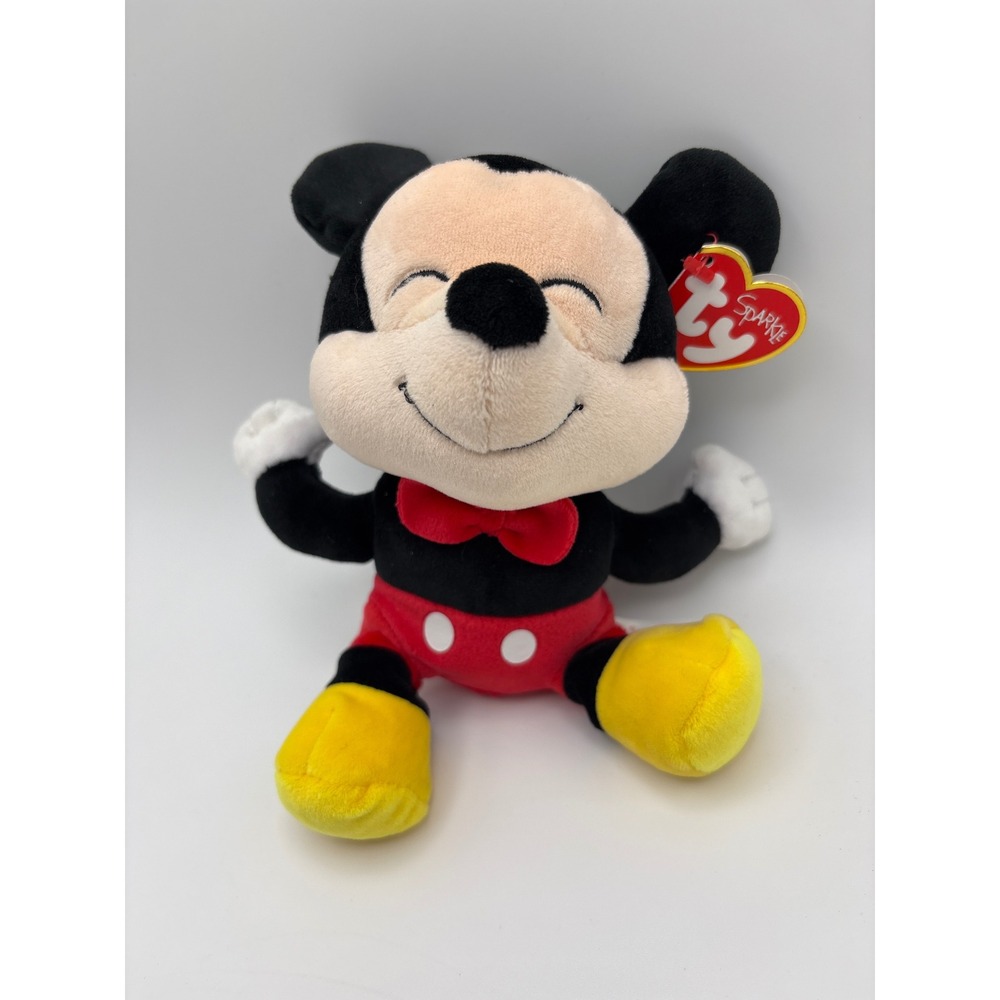 Ty Beanie Babies Disney Mickey Mouse‎ Sparkle Plush Stuffed Animal 8.5 inch Toy